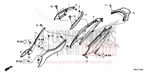 HOUSSE DE CARROSSERIE/POIGNEE ARRIERE (NSS125DF/ADF/ADH) NSS125ADH de 2018